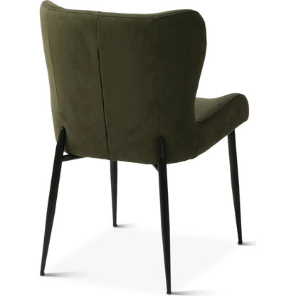 Isabella Dining Chair by World Interiors in forest green. Made from iron, suede in a modern style.