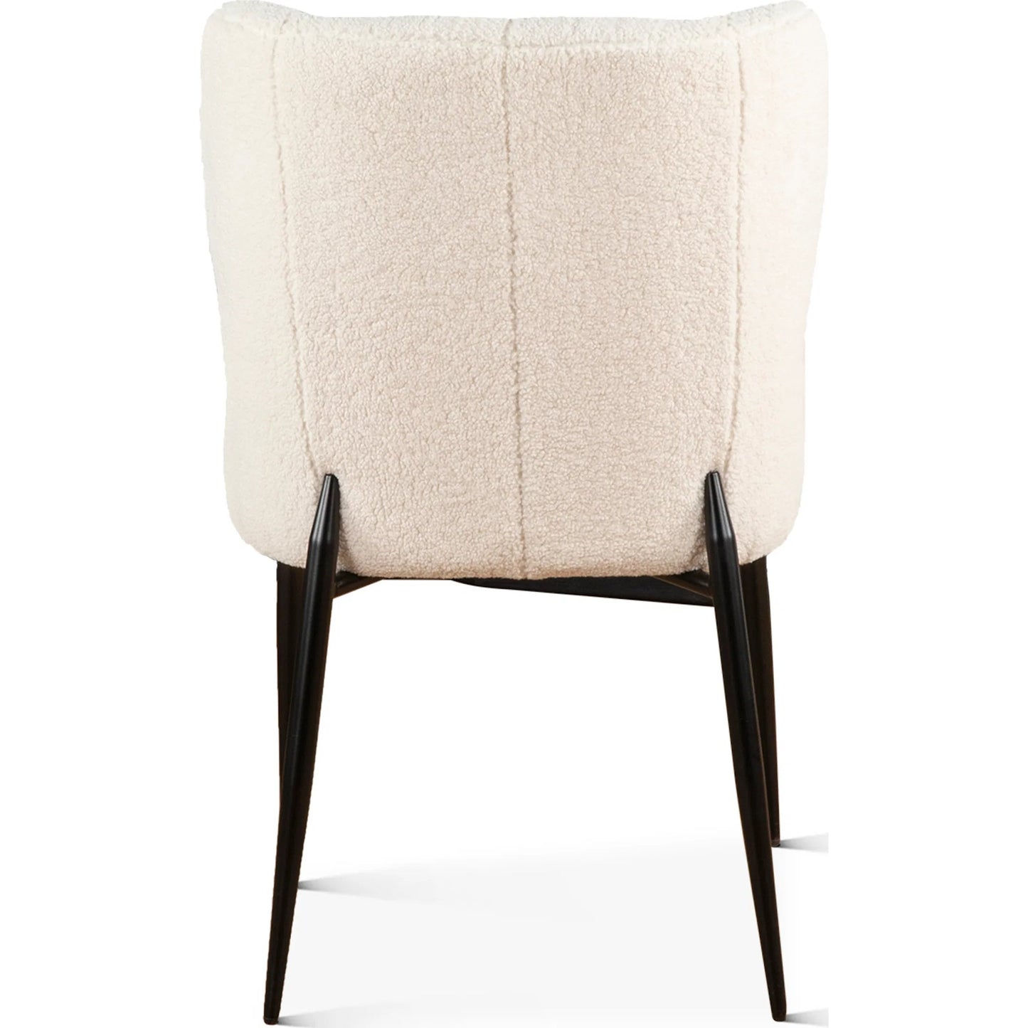 005 SI-2242902 | Additional Silo | Isabella 20" White Boucle Dining Chair by World Interiors in white, black and natural. Made from boucle fabric reclaimed iron in a transitional style.