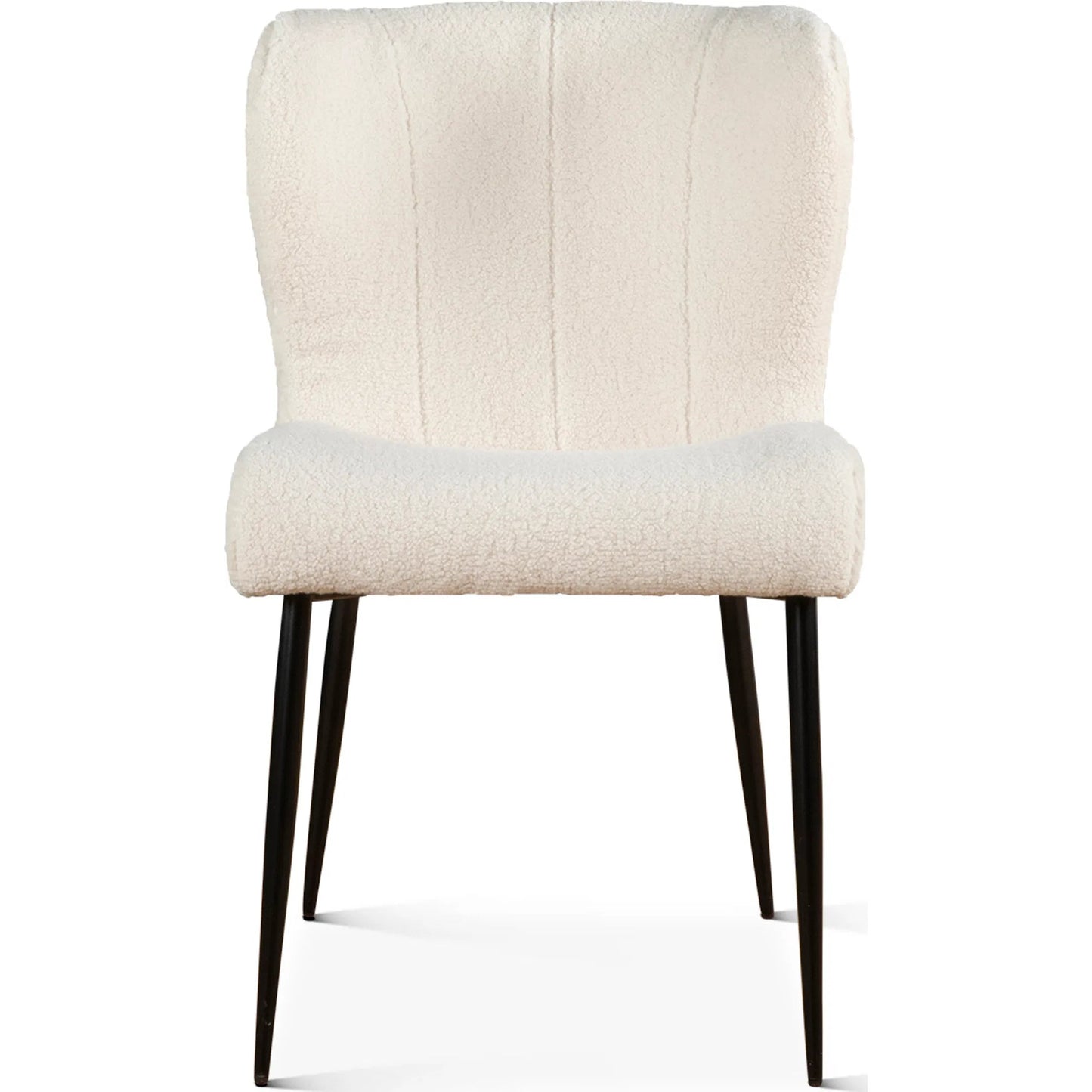 002 SI-2242902 | Additional Silo | Isabella 20" White Boucle Dining Chair by World Interiors in white, black and natural. Made from boucle fabric reclaimed iron in a transitional style.