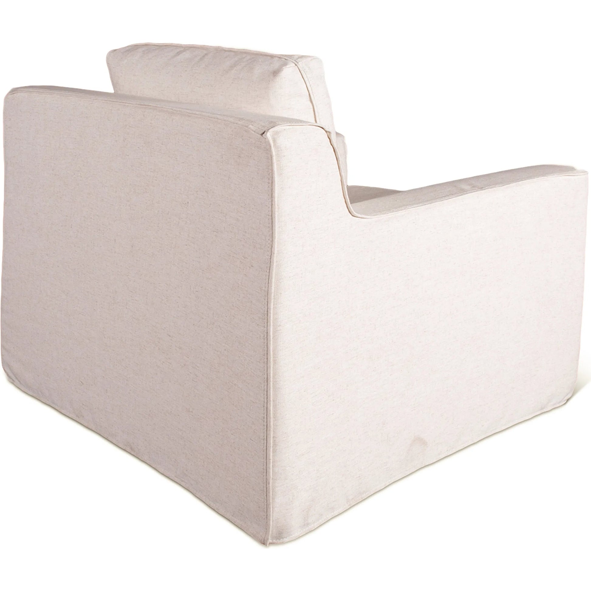 Oliver Armchair by World Interiors in off-white. Made from iron, polyester, viscose, linen in a transitional style.