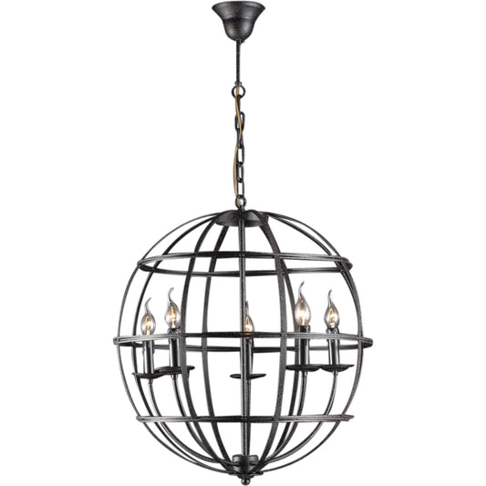 Heritage Rustic Globe Pendant by World Interiors in black and matte black. Made from iron in a unique style.