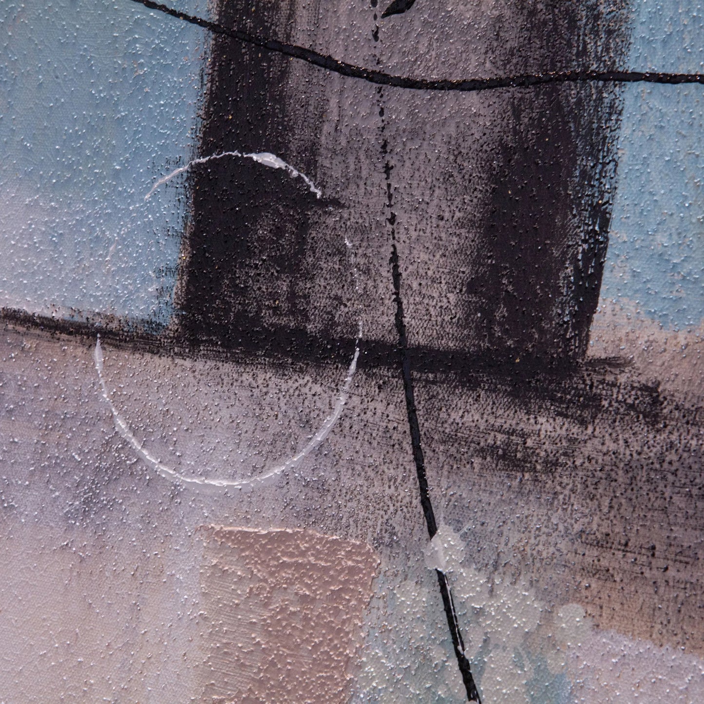 003 SI-2445167 | Closeup | Echoes by World Interiors in blue, gold, black, gray, cream, pink. Made from canvas fabric in a eclectic & global style.