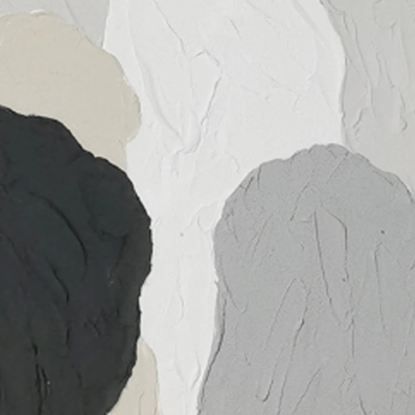 002 SI-2445178 | Closeup | Distorted Illusions Hand Painted Framed Triptych by World Interiors in black, white, gray, cream, beige. Made from canvas fabric in a eclectic & global style.