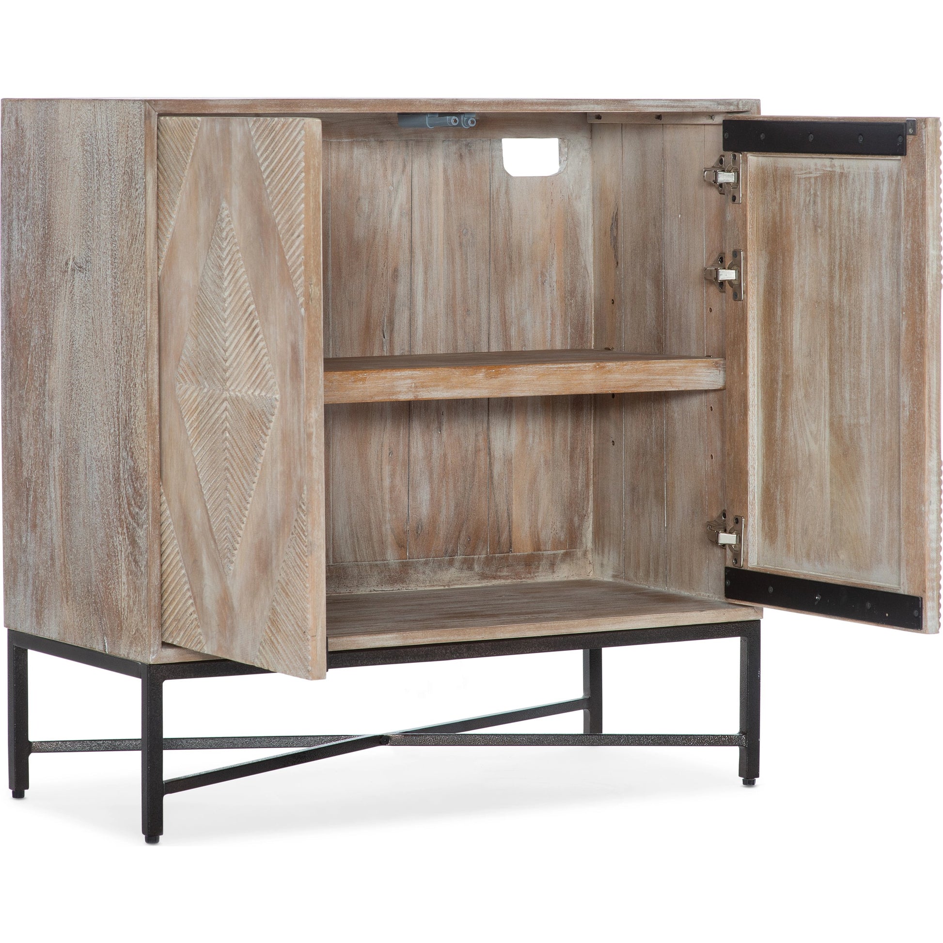 Commerce & Market Two Door Chest by Hooker Furniture in light natural. Made from mango solids, iron in a modern style.