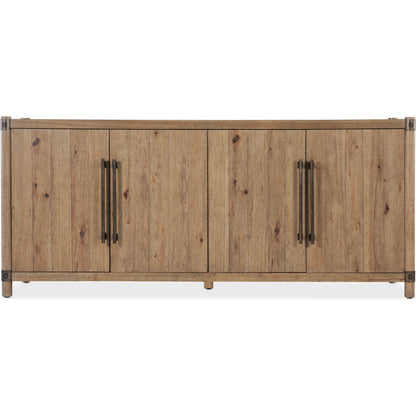 Vineyard Row Entertainment Credenza by Hooker Furniture in light wood and sonoma. Made from unique in a transitional style.