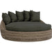 Havana Outdoor Round Daybed by Sunset West in tobacco. Made from resin wicker in a modern style.