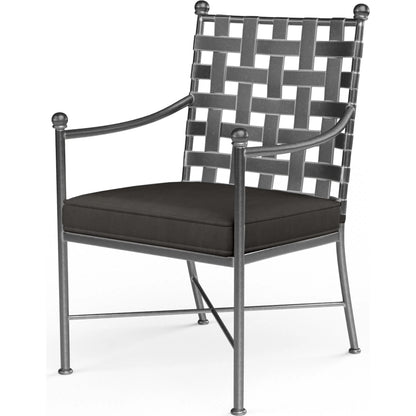 Provence Outdoor Dining Chair by Sunset West. Made from wrought iron in a modern style.