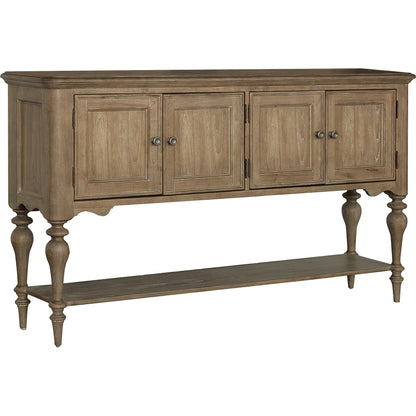 Weston Hills Sideboard by Pulaski Furniture in flax seed. Made from hardwood solids, hickory veneers in a traditional style.