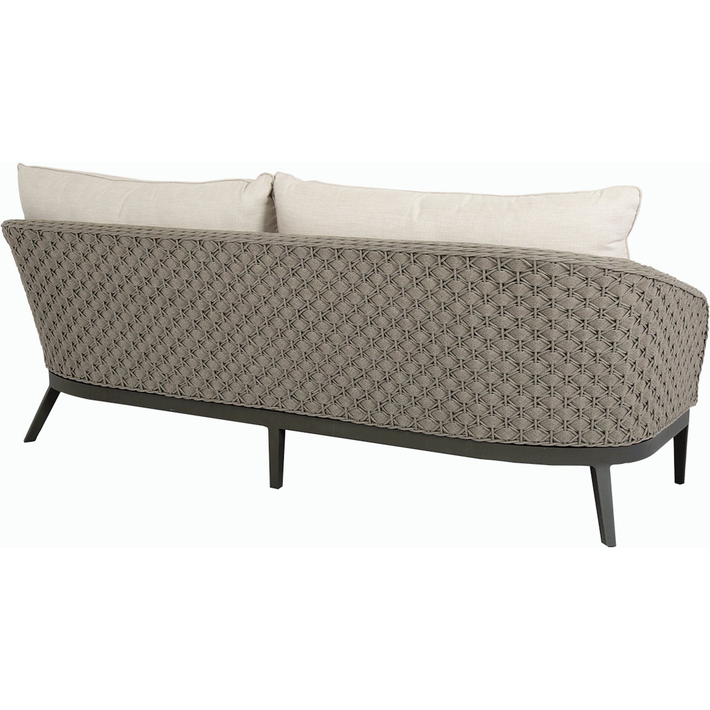 005 SI-2167084 | Additional Silo | Marbella Outdoor Sofa by Sunset West in graphite. Made from olefin rope in a modern style.
