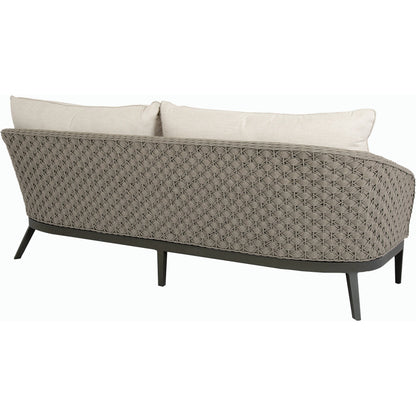 Marbella Outdoor Sofa by Sunset West in graphite. Made from olefin rope in a modern style.
