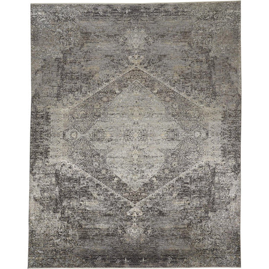 Sarrant Transitional Rug - 3963F by Feizy in gray, silver, ivory. Made from viscose, polyester in a unique style.