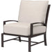 La Jolla Outdoor Club Chair by Sunset West in browns. Made from aluminum in a modern style.