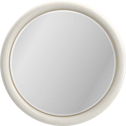 Perseus Mirror by Caracole in ivory, gold and ivory craze, brushed gold paint. Made from poplar in a unique style.