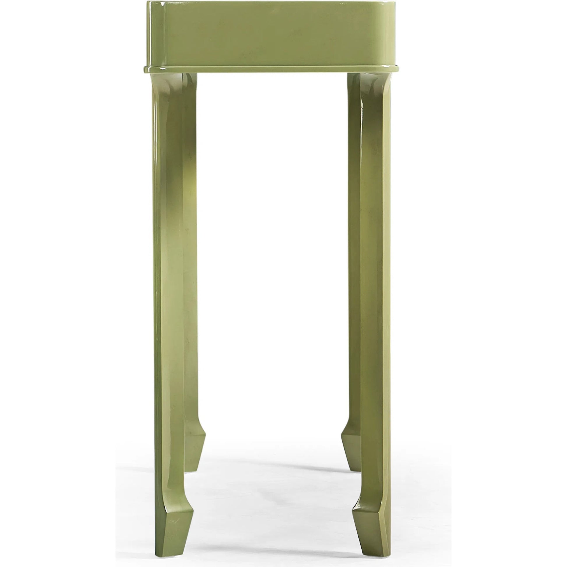 Polly Avo Rectangular Console Table by Jonathan Charles in dor green lacquer. Made from beech in a eclectic & global style.