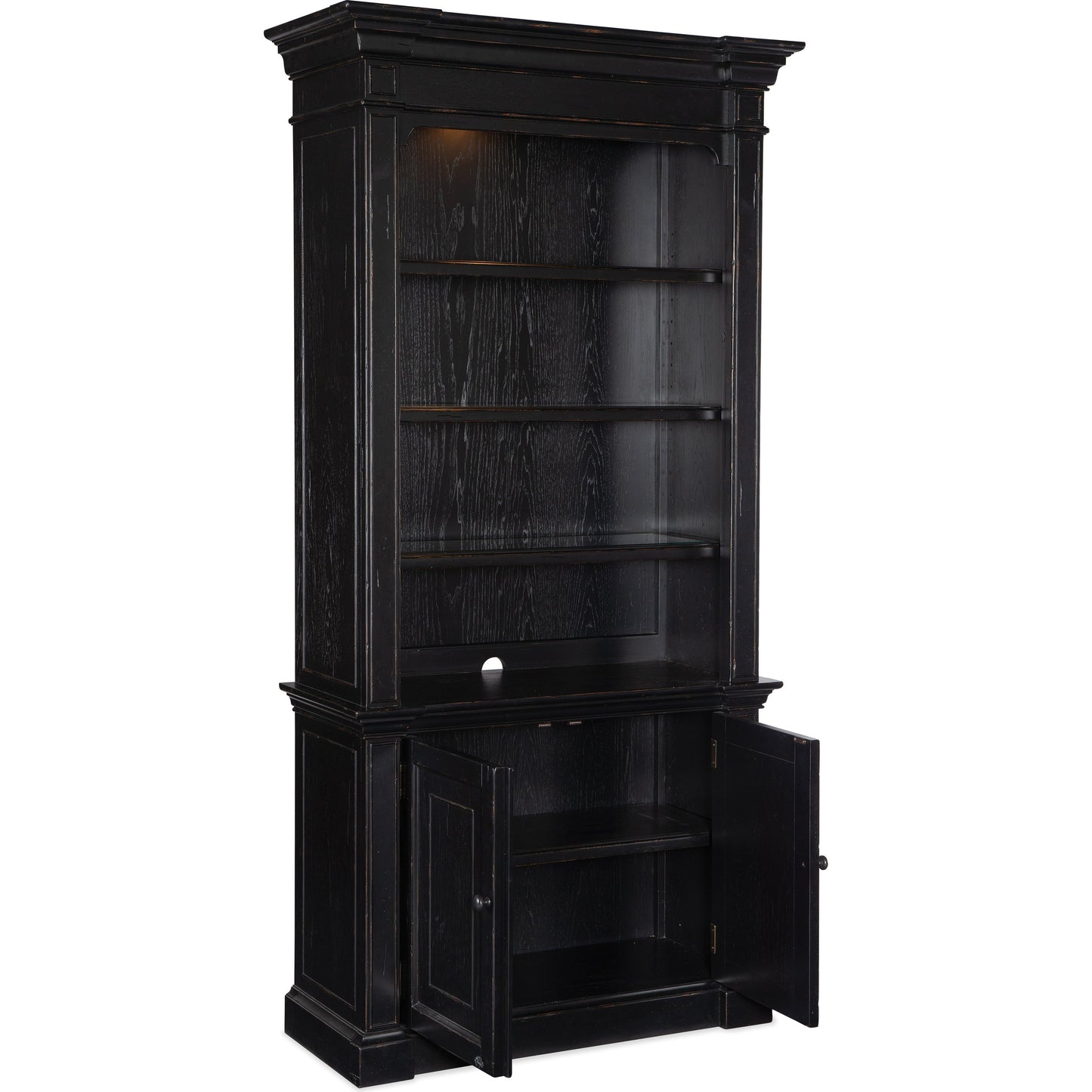 002 SI-1748464 | Additional Silo | Bristowe Bookcase by Hooker Furniture in tuxedo black. Made from pecan veneers in a modern style.