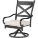Monterey Outdoor Swivel Dining Chair by Sunset West in browns. Made from aluminum in a cottage & farmhouse style.