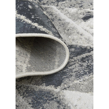 Micah Chevron Rug - 3048F by Feizy in black, gray, silver. Made from polyester, polypropylene in a unique style.