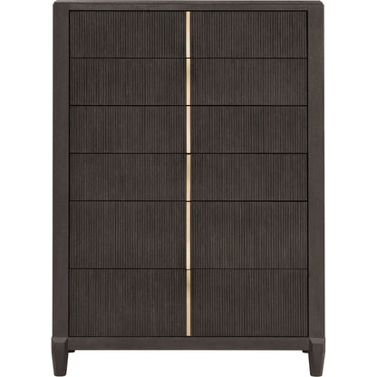 West End Loft 6-Drawer Chest by Pulaski Furniture in tuxedo. Made from rubberwood in a modern style.