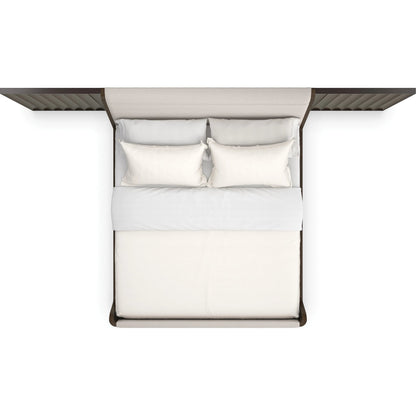 Slow Wave Qn/Kg Bed Wing Panels by Caracole in dark chocolate. Made from poplar, dyed tupelo in a unique style.