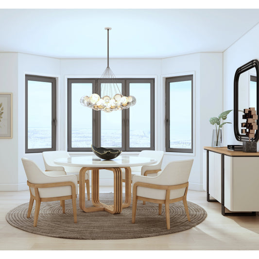 Portico Round Dining Table by A.R.T. Furniture in sienna, white plaster. Made from parawood solids, mindi veneers in a modern style.