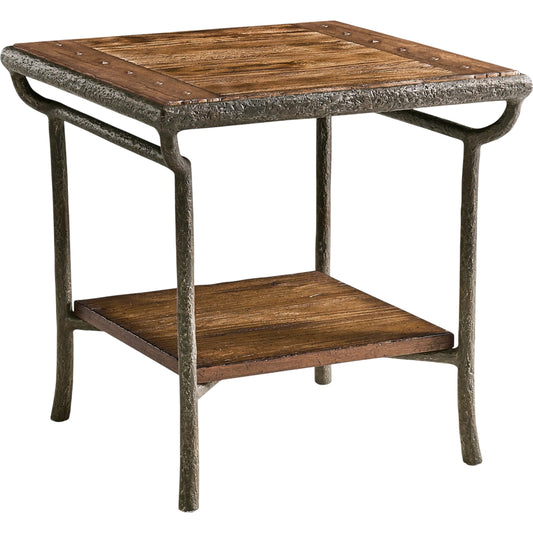 001 SI-2535720 | Primary Silo | Forge Iron Square End Table by Jonathan Charles in cast metal finish. Made from main aluminum in a unique style.