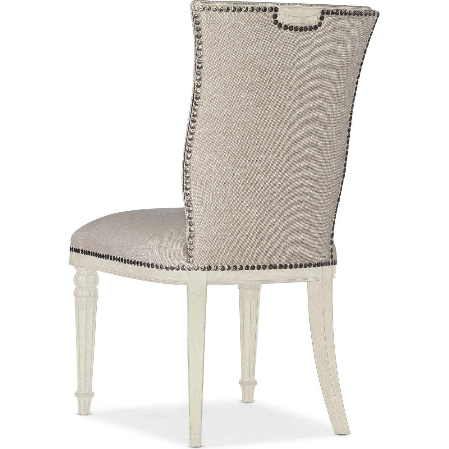 002 SI-1873274 | Additional Silo | Traditions Upholstered Side Chair (Set of 2) by Hooker Furniture in beige and white. Made from fabric, nailheads in a cottage & farmhouse style.
