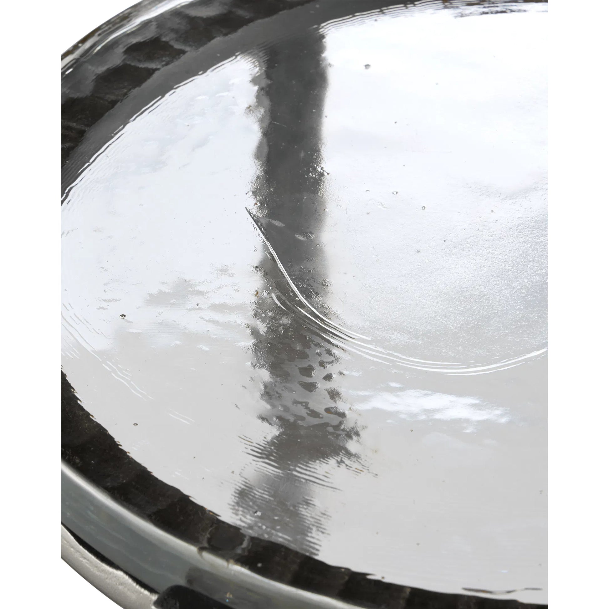 Acea Drinks Table by Currey and Company. Made from cast aluminum, cast glass in a modern style.