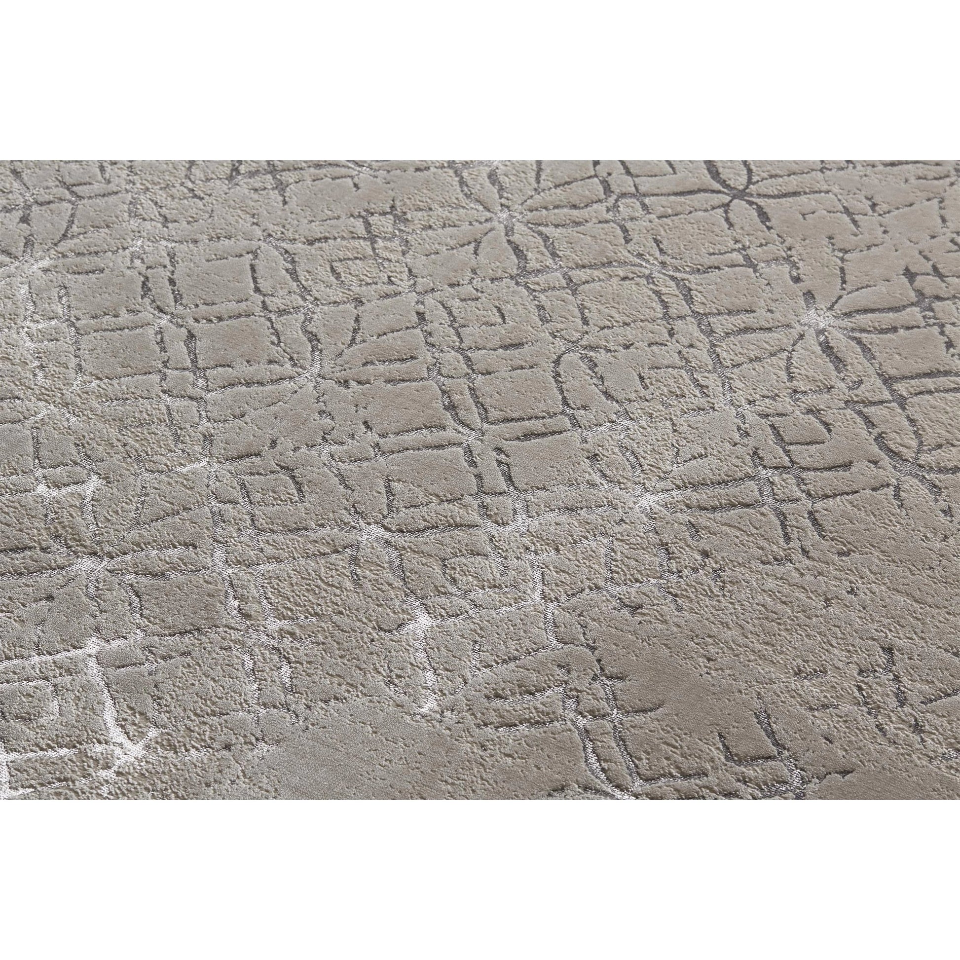 Micah Metallic Trellis Rug - 3047F by Feizy. Made from polyester, polypropylene in a unique style.