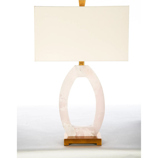 Paige Lamp by Bradburn Home in pink. Made from quartz in a unique style.