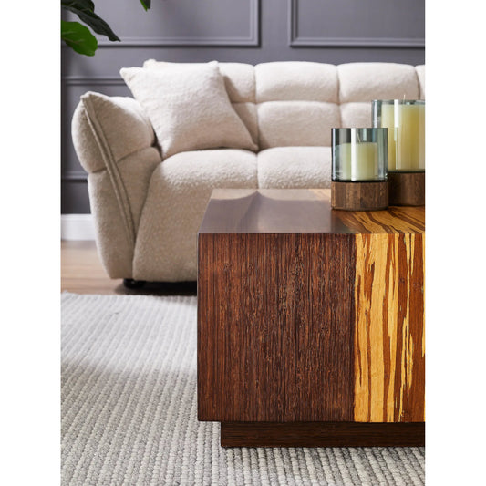Azara Cube Coffee Table by Greenington in sable. Made from 100% solid moso bamboo in a modern style.