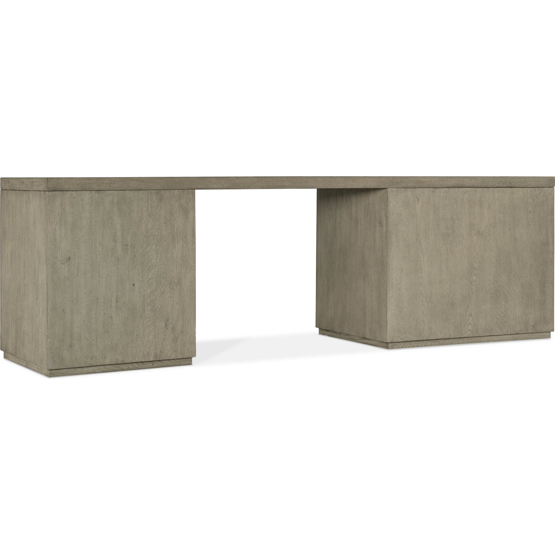 Linville Falls Desk - 96" Top-Small File and Open by Hooker Furniture in mink. Made from oak veneers in a modern style.