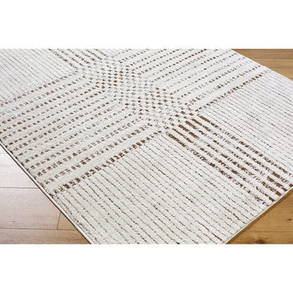 Architect GAAR-2303 Rug by Galey Alix x Livabliss in ivory, dark brown. Made from polyester in a unique style.