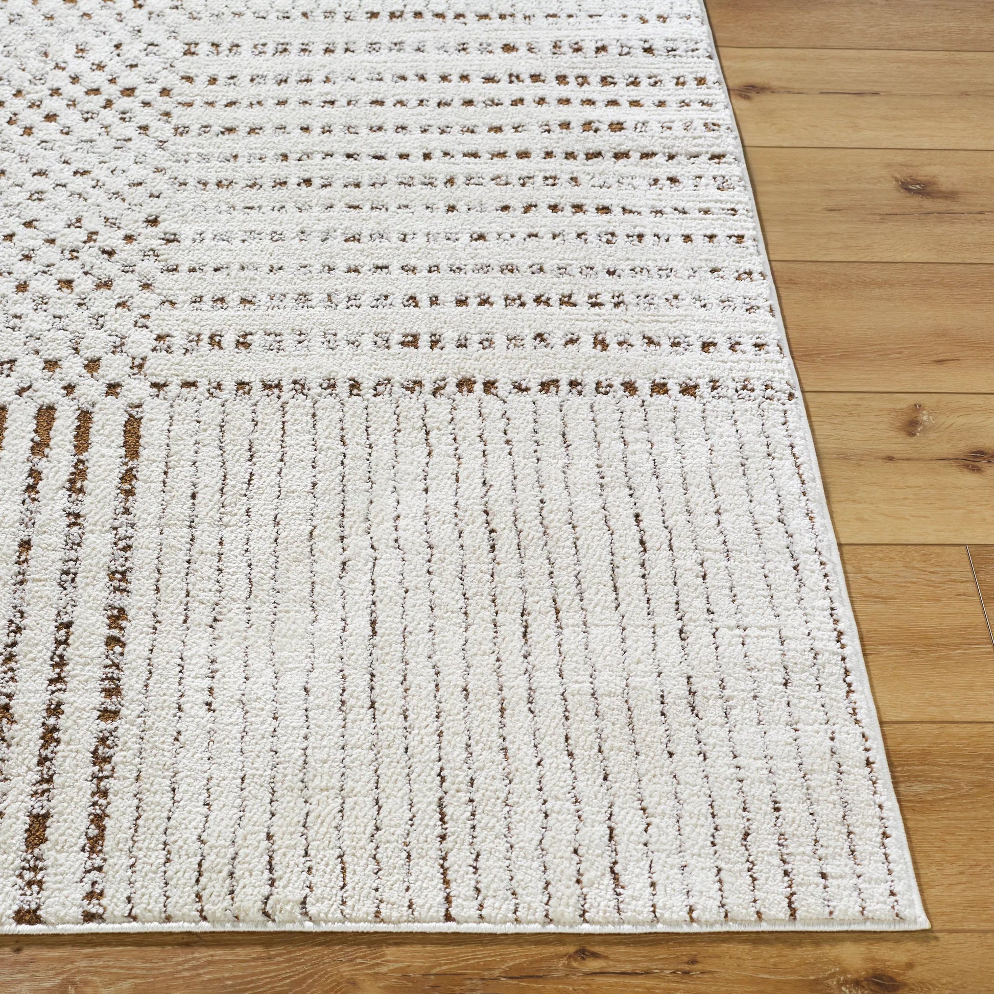 Architect GAAR-2303 Rug by Galey Alix x Livabliss in ivory, dark brown. Made from polyester in a unique style.