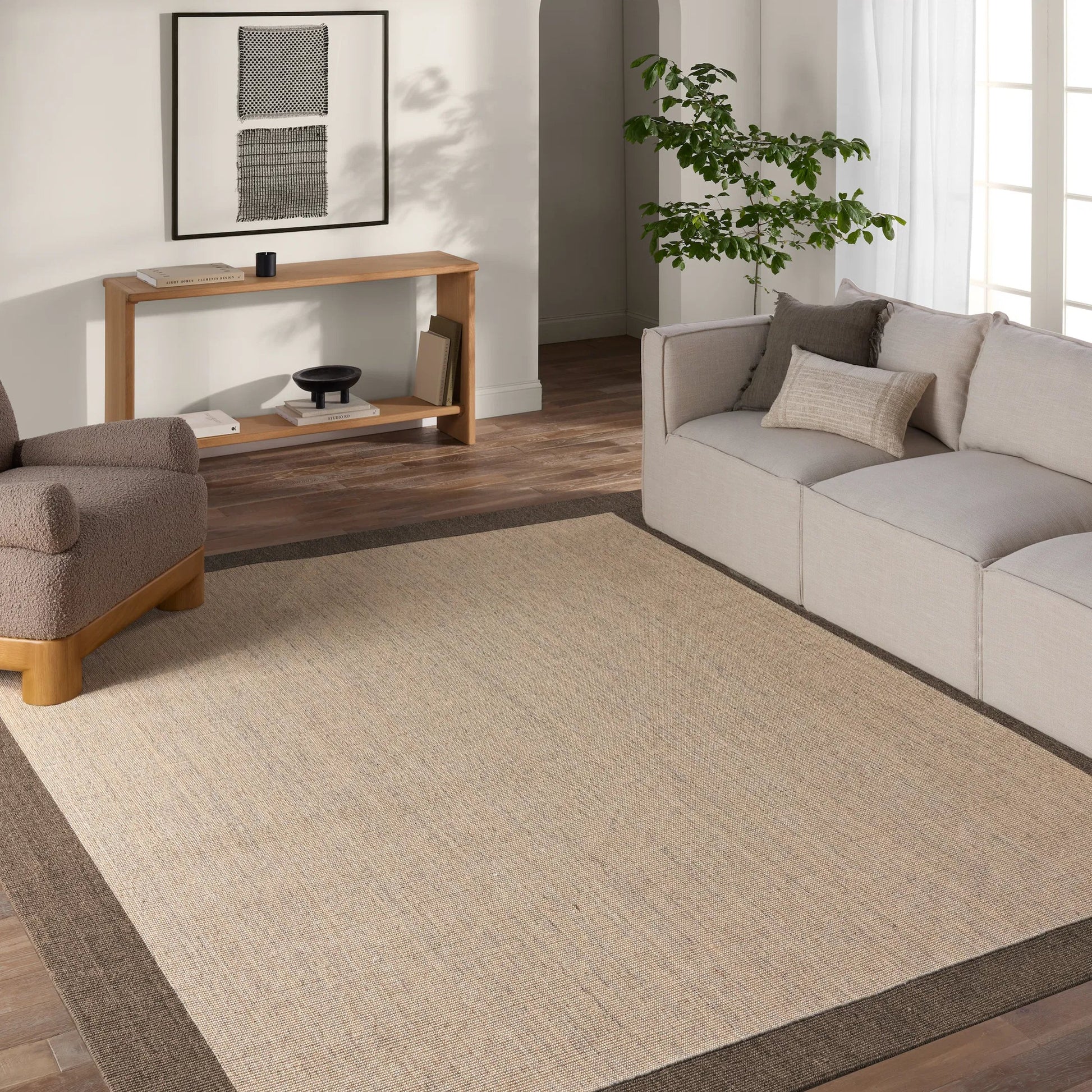 Gabe GAB02 Rug by Jaipur Living in beige, brown. Made from sisal in a unique style.