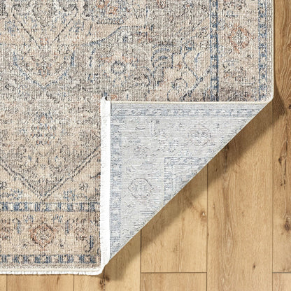 Maria Elena GADA-2300 Rug by Galey Alix x Livabliss in taupe, beige, dark blue, brown. Made from polyester in a unique style.