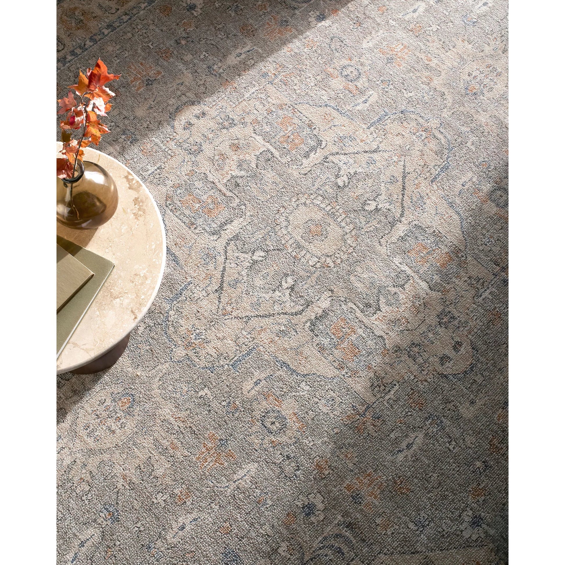 Maria Elena GADA-2300 Rug by Galey Alix x Livabliss in taupe, beige, dark blue, brown. Made from polyester in a unique style.