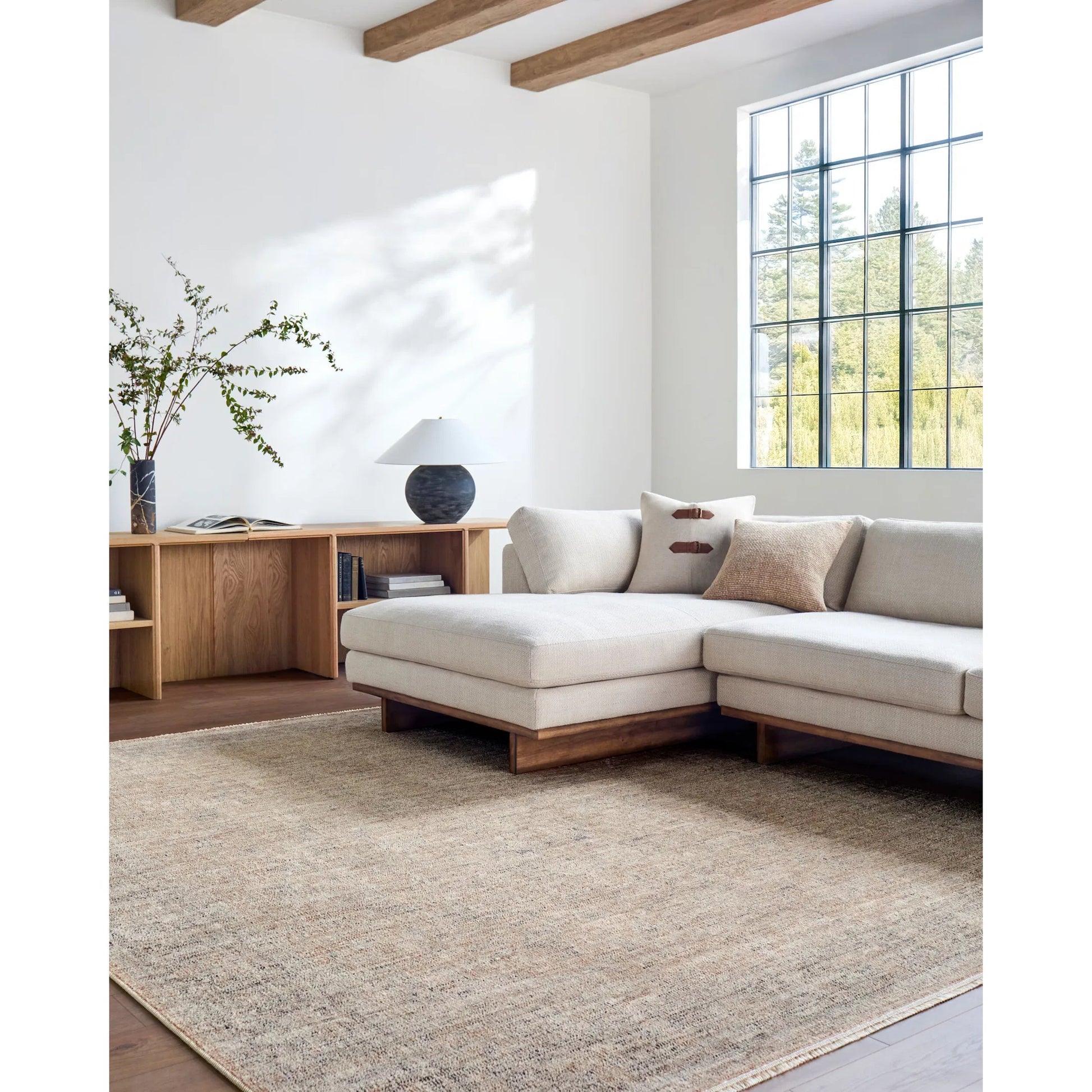 Maria Elena GADA-2302 Rug by Galey Alix x Livabliss in brown, beige, dark brown, dark blue, ivory. Made from polyester in a unique style.