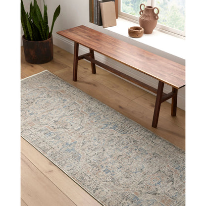 Maria Elena GADA-2303 Rug by Galey Alix x Livabliss in dark brown, oatmeal, brown, dark blue, ivory. Made from polyester in a unique style.