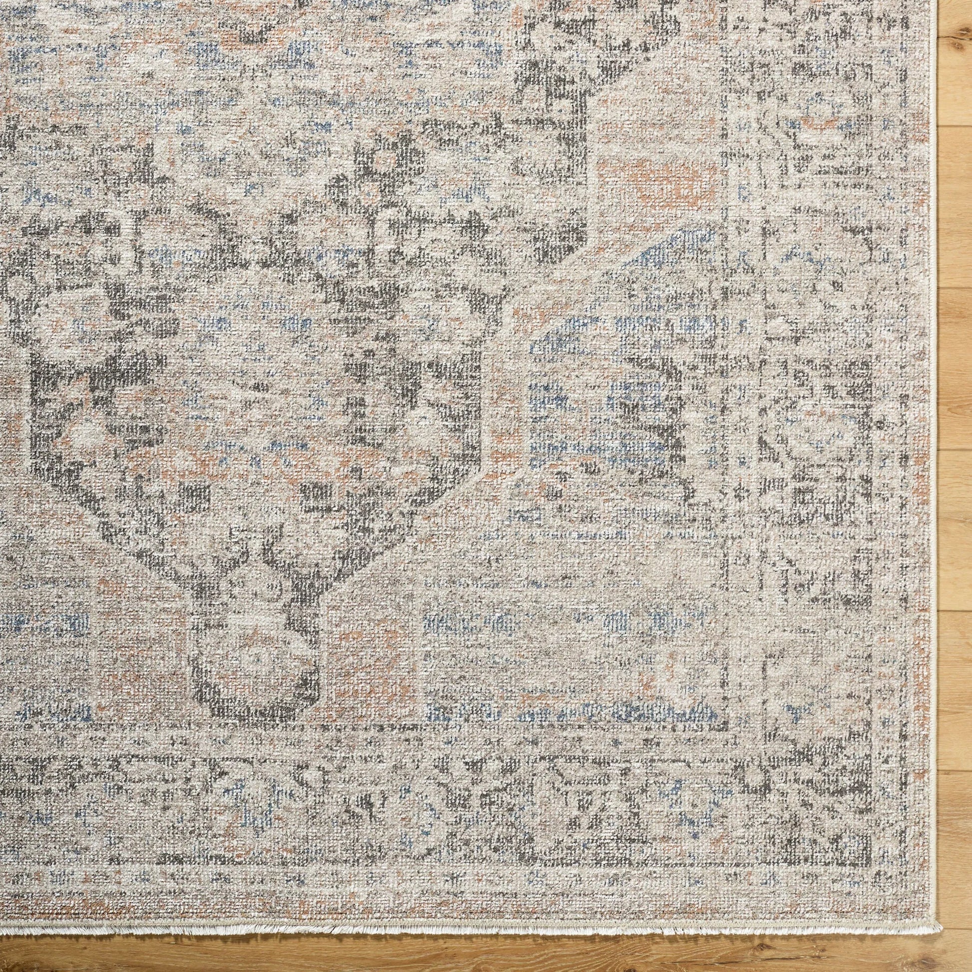Maria Elena GADA-2303 Rug by Galey Alix x Livabliss in dark brown, oatmeal, brown, dark blue, ivory. Made from polyester in a unique style.