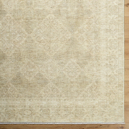Fetscher GAHU-2303 Rug by Galey Alix x Livabliss in olive, light beige, light brown. Made from polyester in a unique style.
