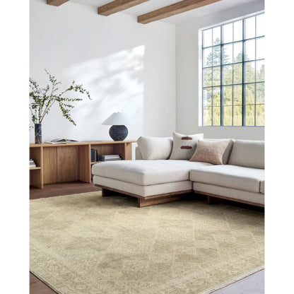 Fetscher GAHU-2303 Rug by Galey Alix x Livabliss in olive, light beige, light brown. Made from polyester in a unique style.