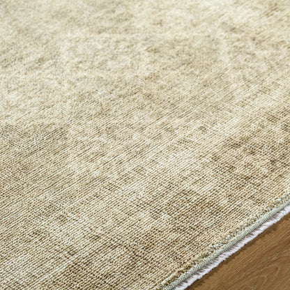 Fetscher GAHU-2303 Rug by Galey Alix x Livabliss in olive, light beige, light brown. Made from polyester in a unique style.