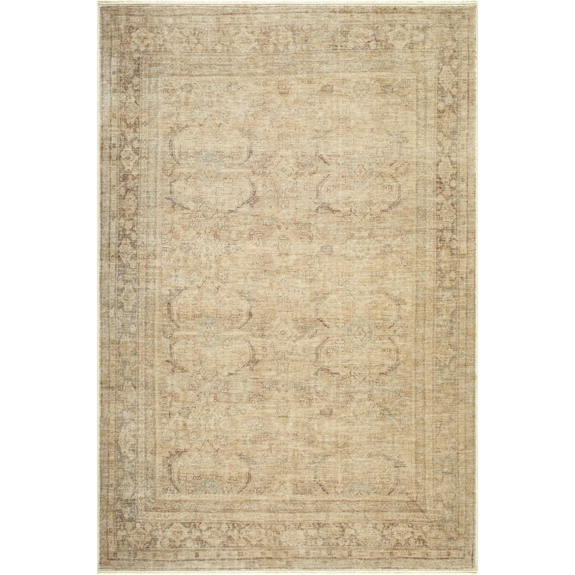 Fetscher GAHU-2304 Rug by Galey Alix x Livabliss in dusty sage, ivory, brown, tan. Made from polyester in a unique style.