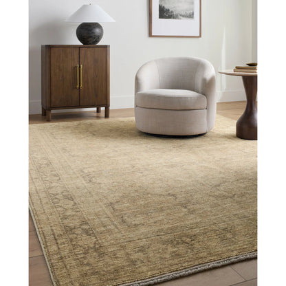 Fetscher GAHU-2304 Rug by Galey Alix x Livabliss in dusty sage, ivory, brown, tan. Made from polyester in a unique style.