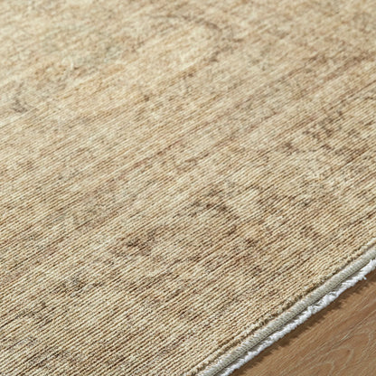 Fetscher GAHU-2304 Rug by Galey Alix x Livabliss in dusty sage, ivory, brown, tan. Made from polyester in a unique style.