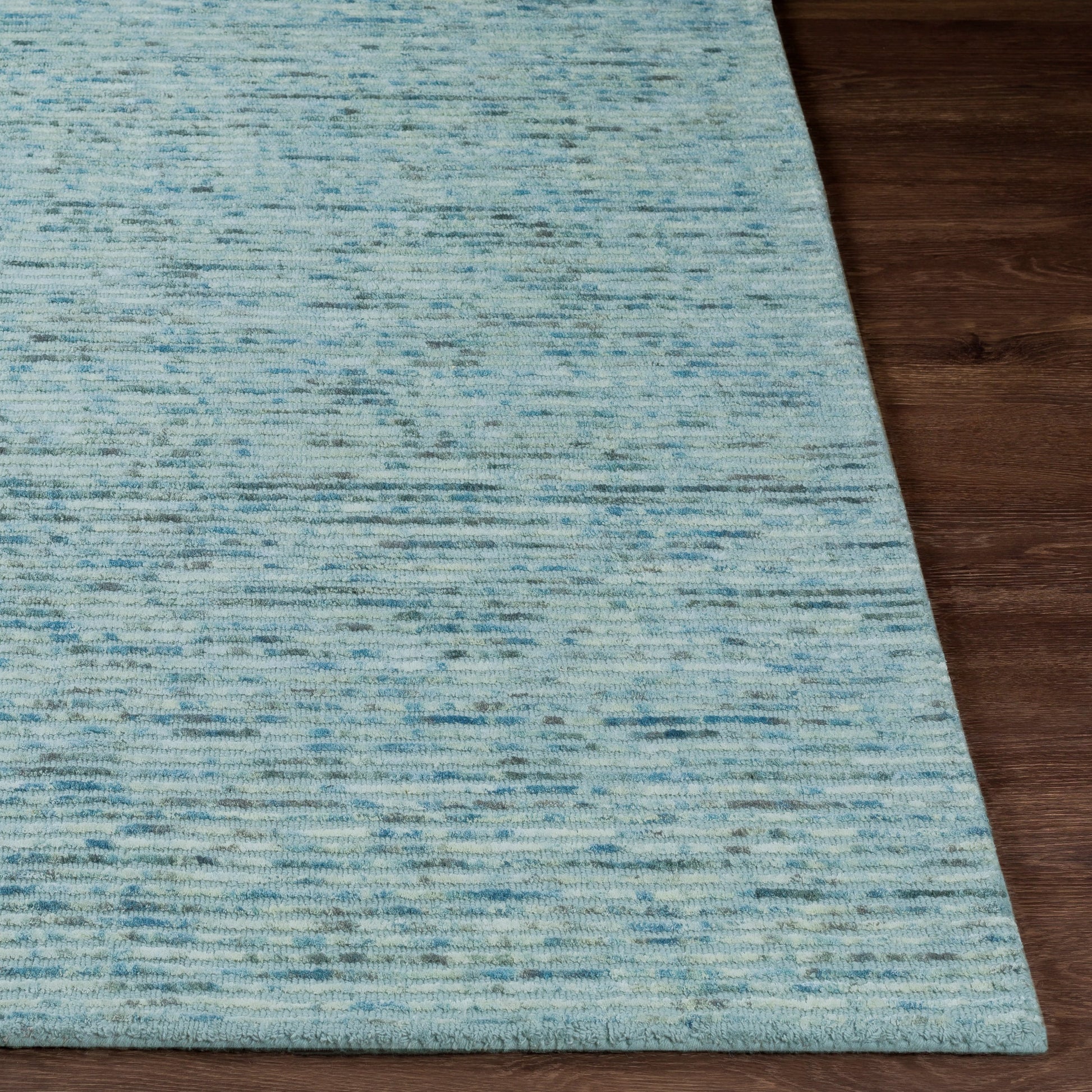 Gaia GAI-1001 Rug by Surya in deep teal, sky blue. Made from 50% viscose, 50% wool in a unique style.