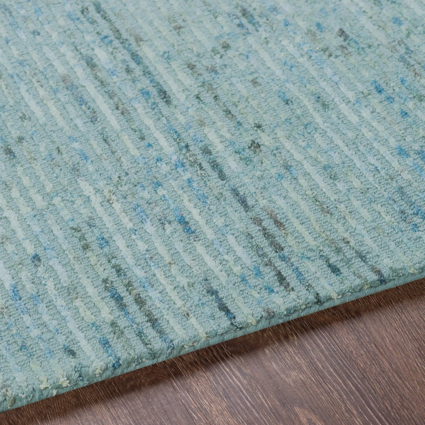 011 41044-18657,41044-18658,41044-18659,41044-18660,41044-18661 | Closeup | Gaia GAI-1001 Rug by Surya in deep teal, sky blue. Made from 50% viscose, 50% wool in a unique style.