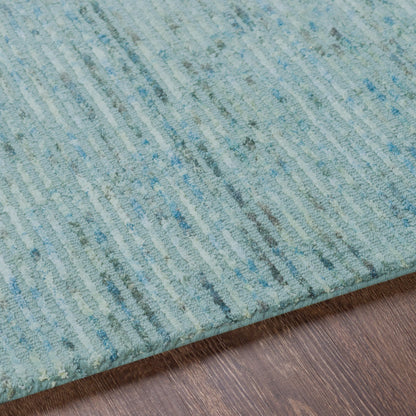 Gaia GAI-1001 Rug by Surya in deep teal, sky blue. Made from 50% viscose, 50% wool in a unique style.