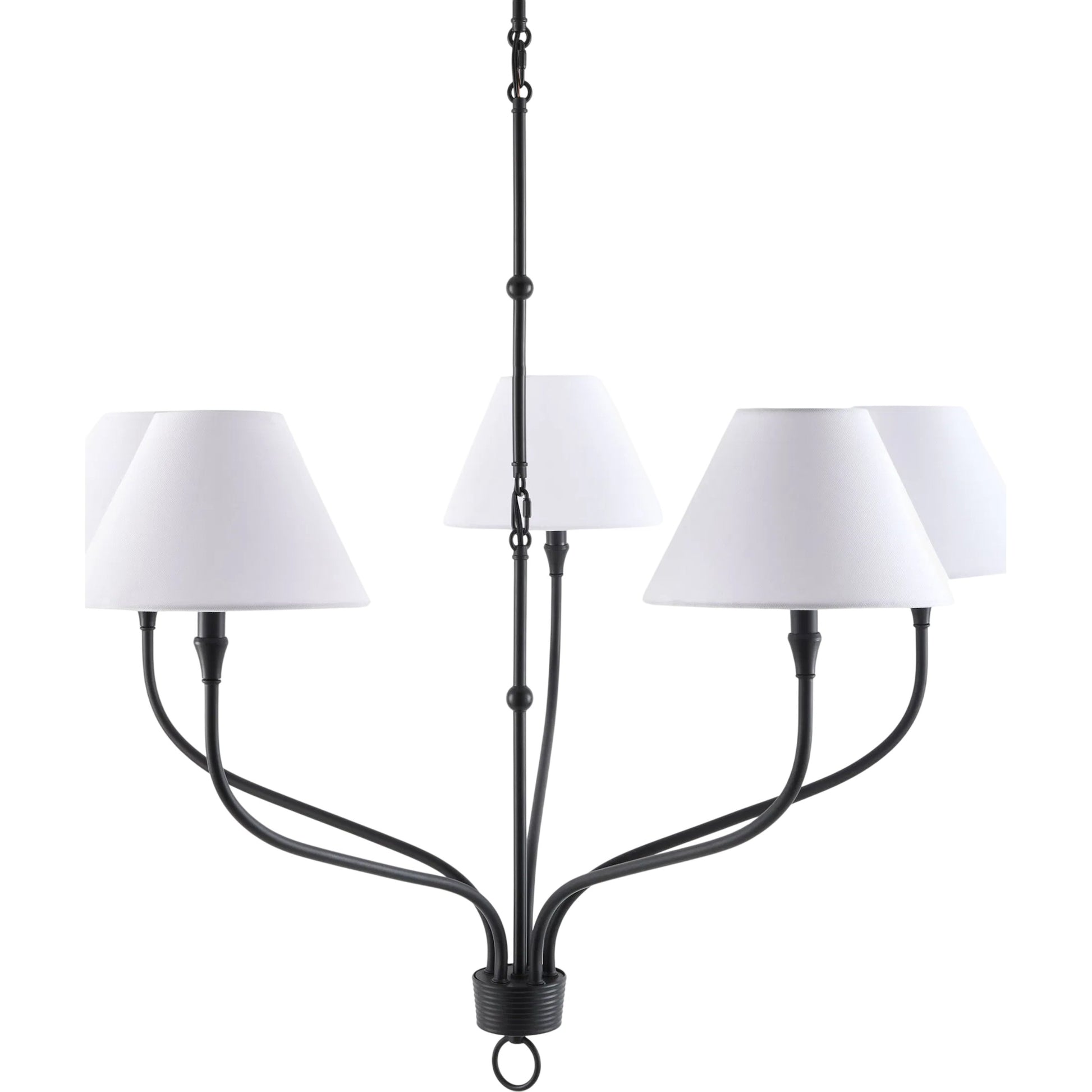 The Johanna Chandelier by Galey Alix x Livabliss. Made from iron, linen, plastic in a unique style.