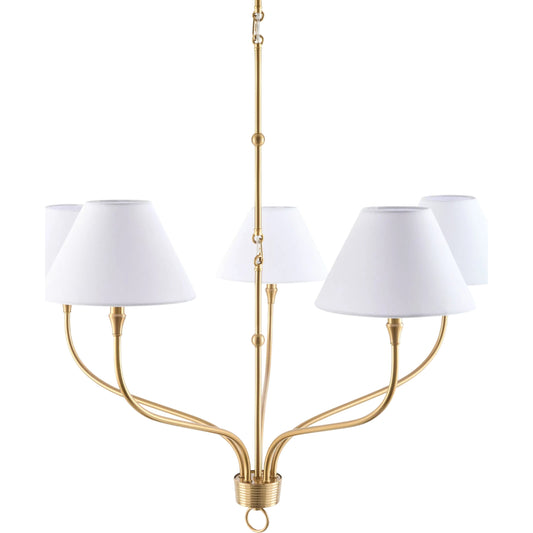 The Johanna Chandelier by Galey Alix x Livabliss. Made from iron, linen, plastic in a unique style.